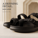 Greentech Black Cloud Rush T-Strap Sandals for Men | Premium Comfortable Toe Post Chappal for Men with Adjustable Buckle |Lightweight, Flexible & Anti-Slip Sole | Water Resistant | Casual Daily Wear, Walking & Outdoor Sandals for Men