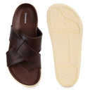 Cloud Rush Weave Cross Strap Sandals For Men in Dark Brown Color | Stylish, Lightweight & Durable