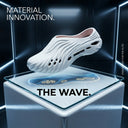 Men’s Lightweight EVA Foam Clogs in Wave Design & White Color | Breathable Slip-On with Ventilation | Cushioned Casual Shoes for Beach, Home & Daily Wear