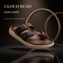 Greentech Brown Cloud Rush T-Strap Sandals for Men | Premium Comfortable Toe Post Chappal for Men with Adjustable Buckle| Lightweight, Flexible & Anti-Slip Sole | Water Resistant | Casual Daily Wear, Walking & Outdoor Sandals for Men