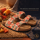 Greentech Phoolkari Cork Sandals for Women Ivory Bloom