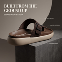 Greentech Brown Cloud Rush Duo Loop Sandals for Men | Premium Comfortable Double Strap Toe Loop Chappal for Men with Adjustable Buckles | Soft Cushioned Footbed & Cushioned Insole | Casual Daily Wear, Walking & Outdoor Sandals for Men