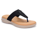 Black T-Strap Memory Foam Flats For Women