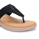 Black T-Strap Memory Foam Flats For Women