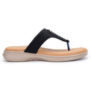 Black T-Strap Memory Foam Flats For Women