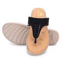 Black T-Strap Memory Foam Flats For Women