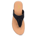 Black T-Strap Memory Foam Flats For Women