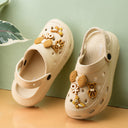 Beige Casual Charms Clogs For Women - Greentech