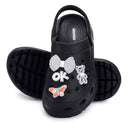 Black Casual Charms Clogs For Women - Greentech