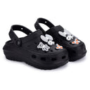 Black Casual Charms Clogs For Women - Greentech