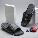 Black Casual Deer Flip Flops Slippers For Men - Greentech