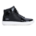 Black Casual High Ankle Patent Sneakers For Men - Greentech