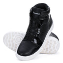 Black Casual High Ankle Patent Sneakers For Men - Greentech