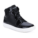 Black Casual High Ankle Patent Sneakers For Men - Greentech