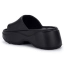 Black Casual High Ankle Platform Flip Flops Slippers For Women - Greentech