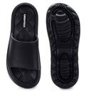 Black Casual High Ankle Platform Flip Flops Slippers For Women - Greentech