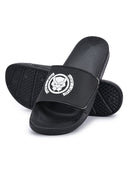 Black Casual Velcro Black Panther Flip Flops Sliders For Men - Greentech