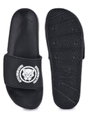Black Casual Velcro Black Panther Flip Flops Sliders For Men - Greentech