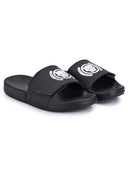Black Casual Velcro Black Panther Flip Flops Sliders For Men - Greentech