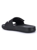 Black Casual Velcro Warrior Flip Flops Sliders For Men - Greentech
