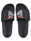 Black Casual Velcro Warrior Flip Flops Sliders For Men - Greentech