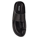 Black Classic Kolhapuri Slipper Slip On Sandals For Men - Greentech