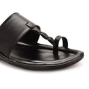 Black Classic Kolhapuri Slipper Slip On Sandals For Men - Greentech