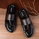 Black Classic Kolhapuri Slipper Slip On Sandals For Men - Greentech