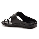 Black Classic Kolhapuri Slipper Slip On Sandals For Men - Greentech