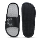 Black Grey Casual Deer Flip Flops Slippers For Men - Greentech