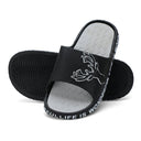 Black Grey Casual Deer Flip Flops Slippers For Men - Greentech