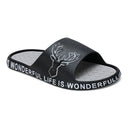Black Grey Casual Deer Flip Flops Slippers For Men - Greentech