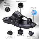 Black Laser Cut Kolhapuri Slippers Slip On Sandals For Men - Greentech