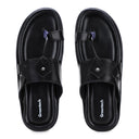 Black Laser Cut Kolhapuri Slippers Slip On Sandals For Men - Greentech