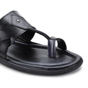 Black Laser Cut Kolhapuri Slippers Slip On Sandals For Men - Greentech
