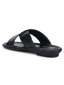 Black Minimals Cross Strap Sandals For Men - Greentech