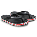 Black Red Tstrap Casual Flip Flops Thongs For Men - Greentech