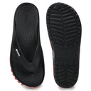 Black Red Tstrap Casual Flip Flops Thongs For Men - Greentech