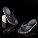 Black Red Tstrap Casual Flip Flops Thongs For Men - Greentech