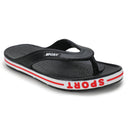 Black Red Tstrap Casual Flip Flops Thongs For Men - Greentech