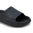Black Solid Casual Flip Flops Sliders For Men - Greentech