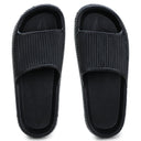 Black Solid Casual Flip Flops Sliders For Men - Greentech