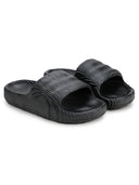 Black Solid Casual Flip Flops Sliders For Men - Greentech