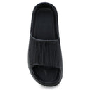 Black Solid Casual Flip Flops Sliders For Men - Greentech