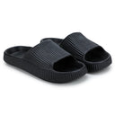 Black Solid Casual Flip Flops Sliders For Men - Greentech