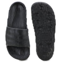Black Solid Casual Flip Flops Sliders For Men - Greentech