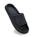 Black Solid Casual Flip Flops Sliders For Men - Greentech