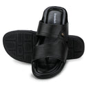 Black Stitched Formal Slippers For Men - Greentech