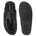 Black Stitched Kolhapuri Slippers Slip On Sandals For Men - Greentech
