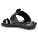 Black Stitched Kolhapuri Slippers Slip On Sandals For Men - Greentech